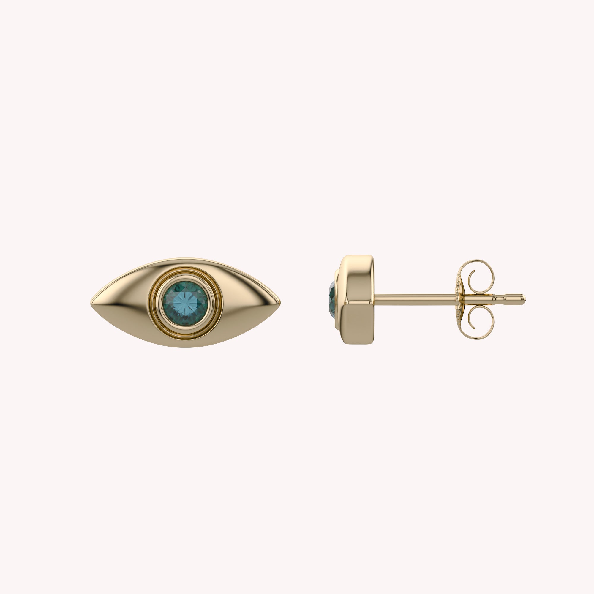 Dainty Tiny Evil Eye Mini Stud Earrings Sterling Silver