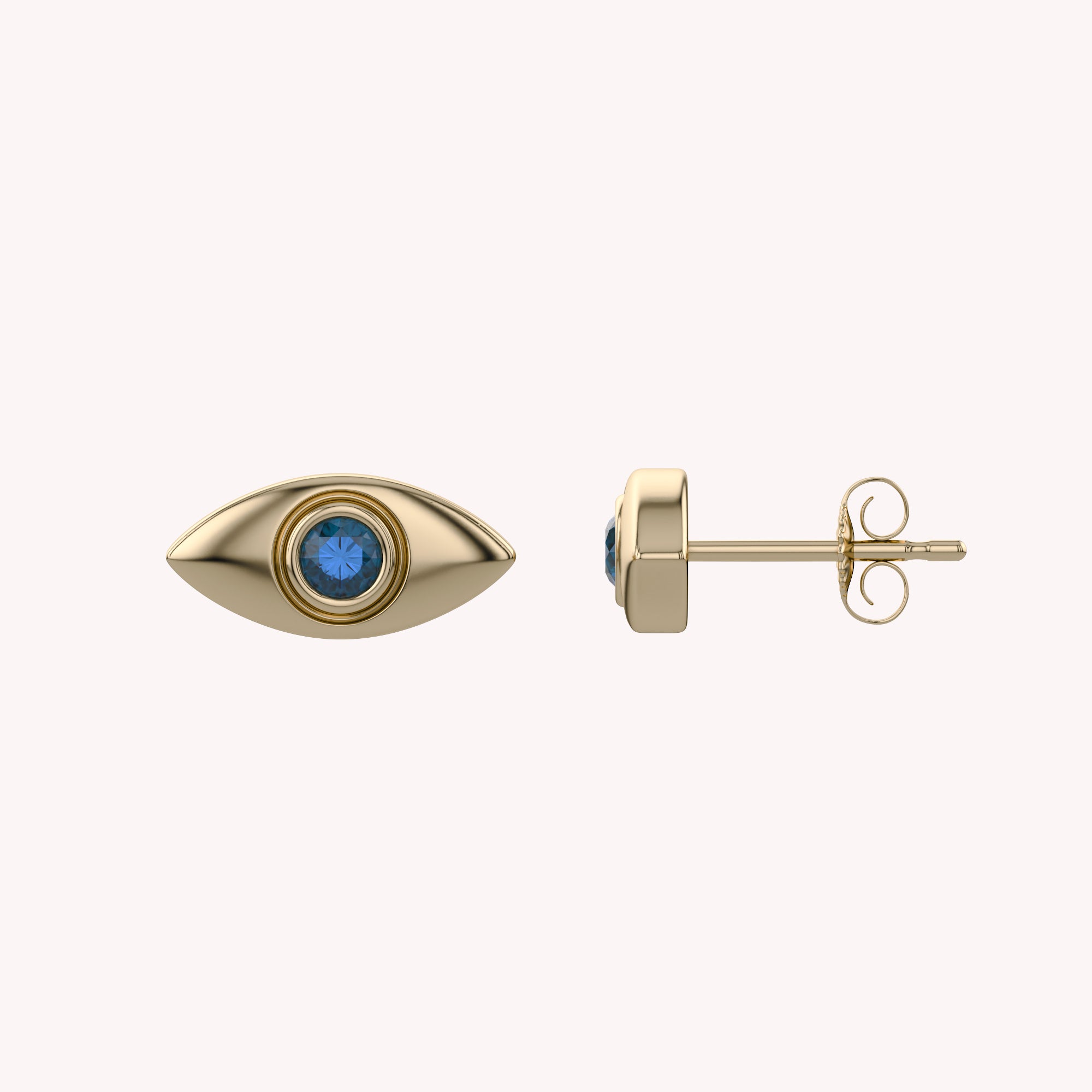 Dainty Tiny Evil Eye Mini Stud Earrings Sterling Silver