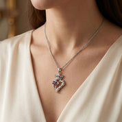 Luckenbooth Thistle Heart Crown Pendant Necklace Sterling Silver