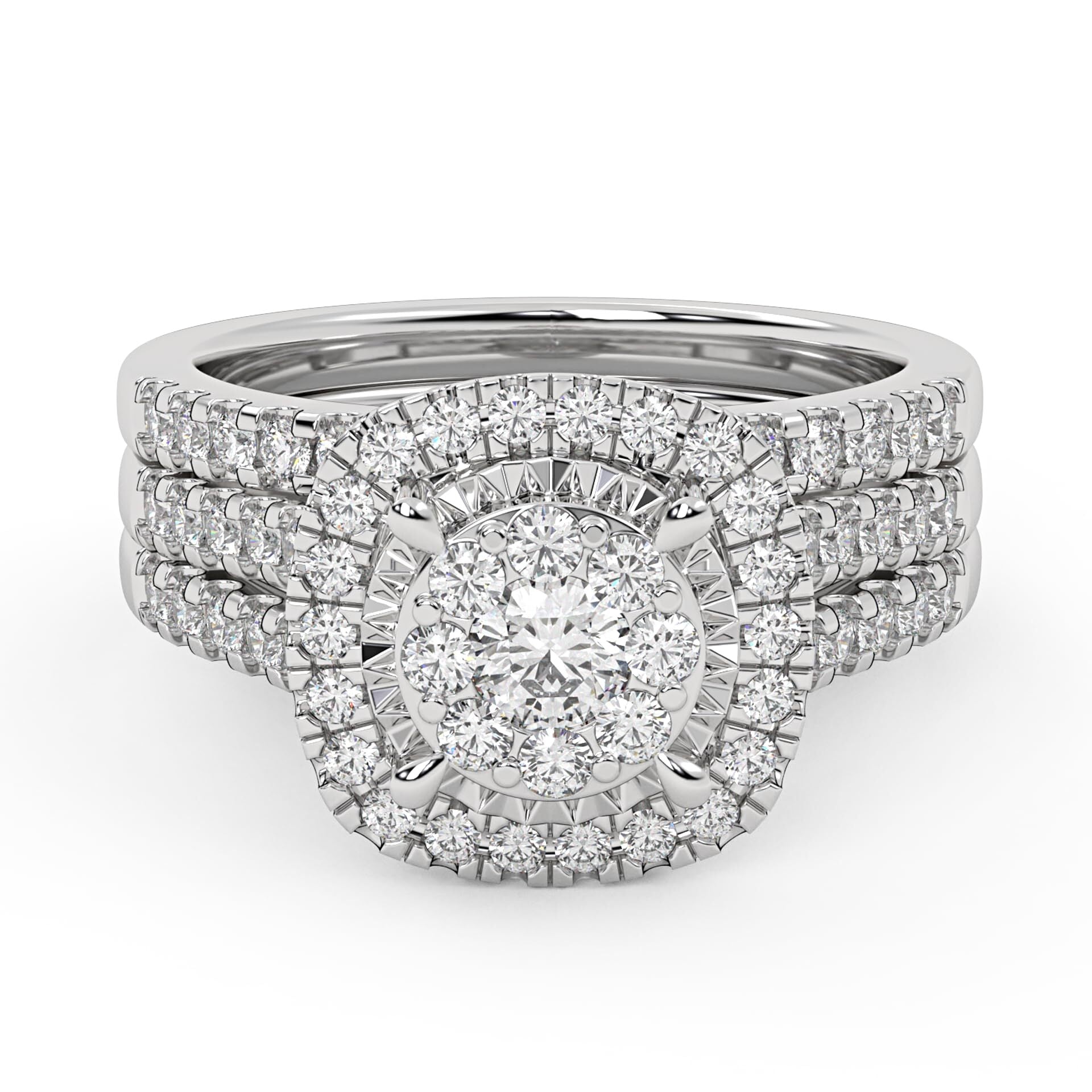 Halo Bridal Set Lab Grown Diamond Ring