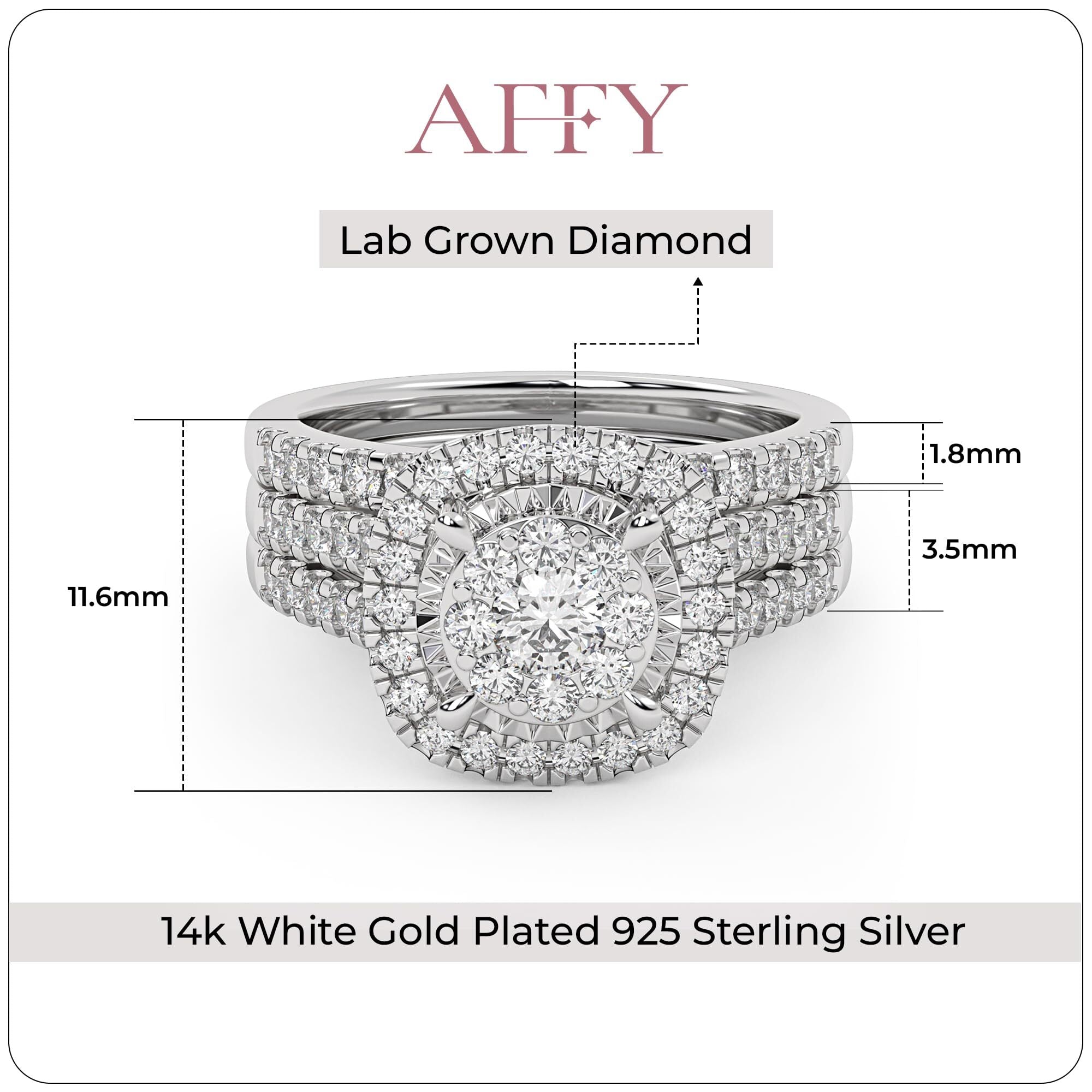 Halo Bridal Set Lab Grown Diamond Ring