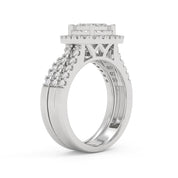 Halo Bridal Set Lab Grown Diamond Ring