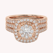 Halo Bridal Set Lab Grown Diamond Ring