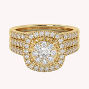 Halo Bridal Set Lab Grown Diamond Ring