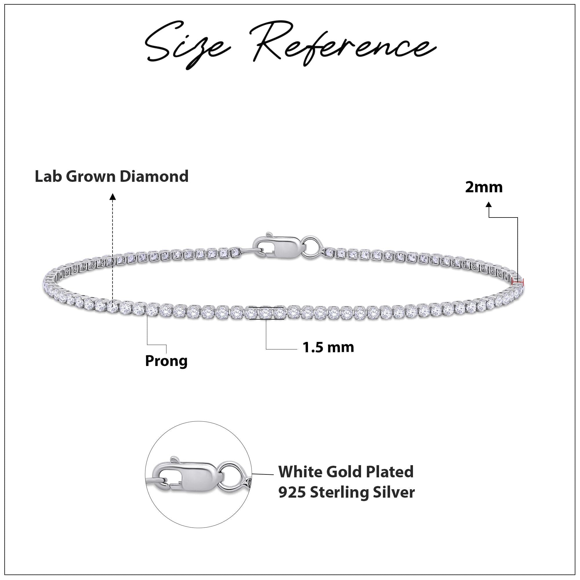 Single Row Lab Grown Diamond Tennis Bracelet