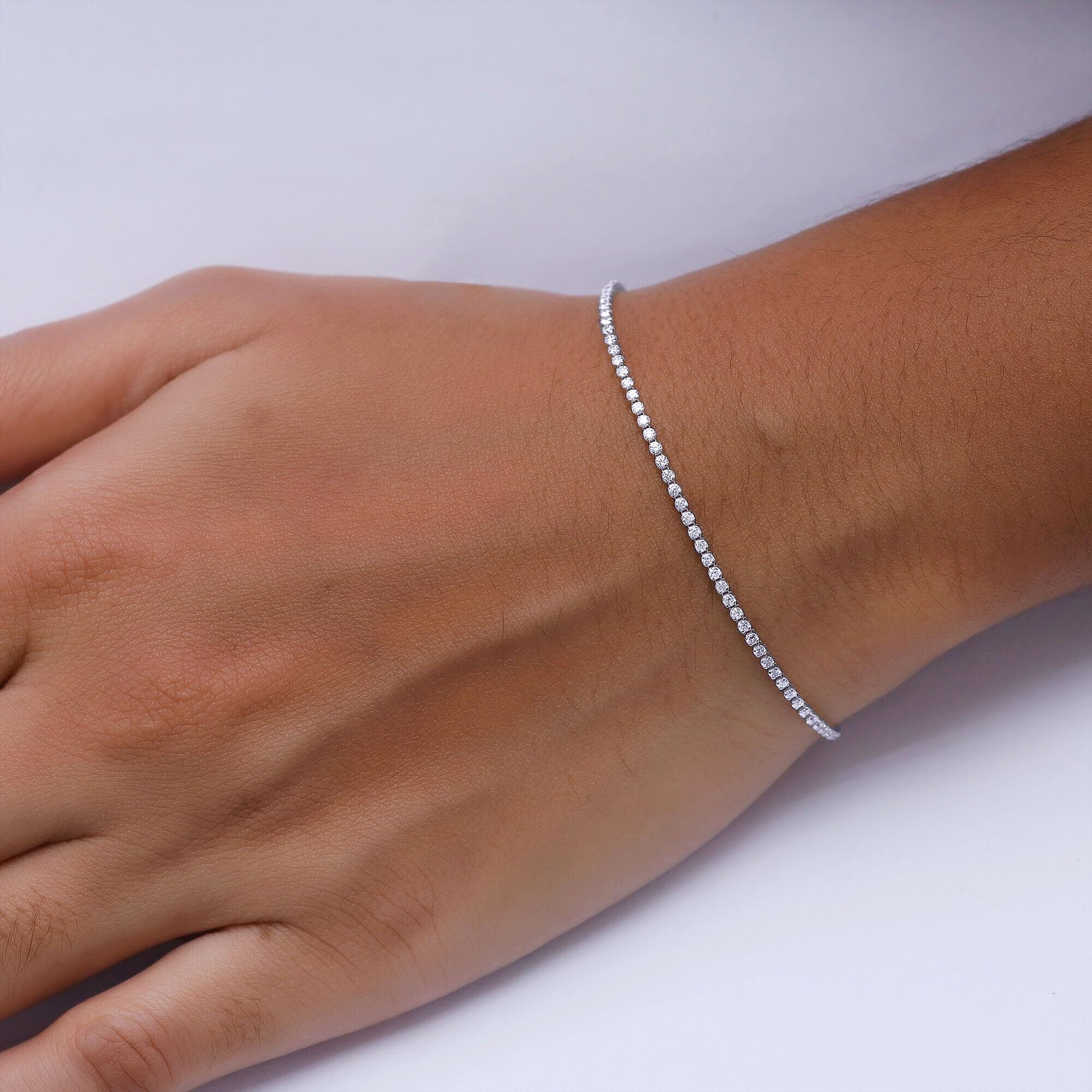 Single Row Lab Grown Diamond Tennis Bracelet
