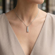 Five Stone Journey Bar Lab Grown Diamond Pendant Necklace
