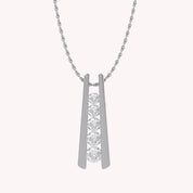 Five Stone Journey Bar Lab Grown Diamond Pendant Necklace