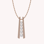 Five Stone Journey Bar Moissanite Pendant Necklace
