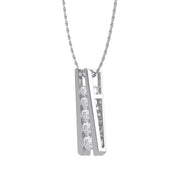 Five Stone Journey Bar Moissanite Pendant Necklace