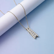 Five Stone Journey Bar Moissanite Pendant Necklace