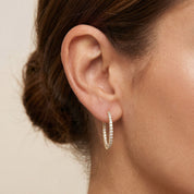 Inside Out Huggie Hoop Earrings Lab Grown Diamond