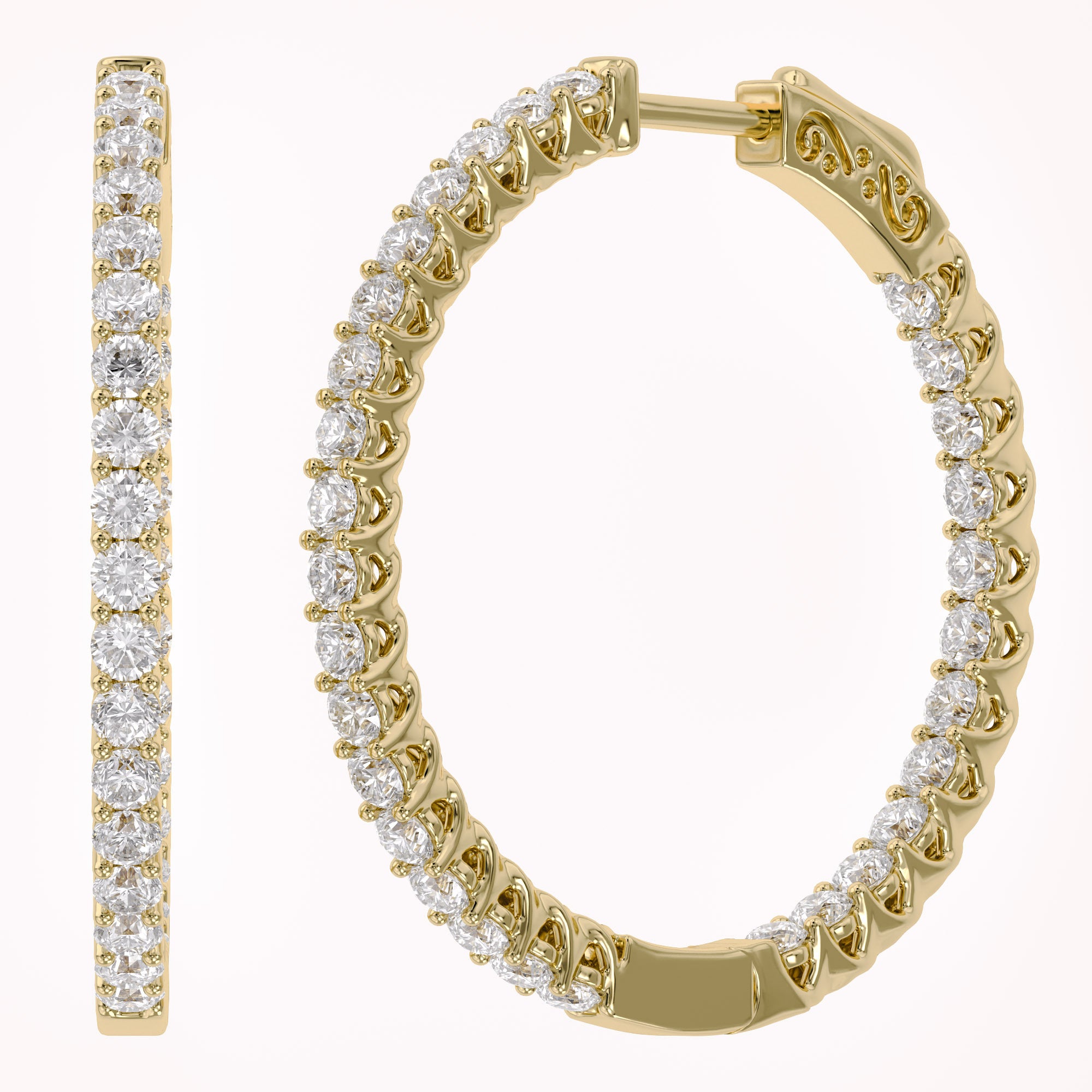 Inside Out Huggie Hoop Earrings Lab Grown Diamond
