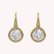 Solitare Fish Hook Drop Dangle Earrings Lab Grown Diamond
