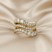Three Row Wedding Band Ring Lab Grown Diamond