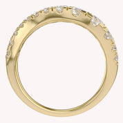 Three Row Wedding Band Ring Lab Grown Diamond