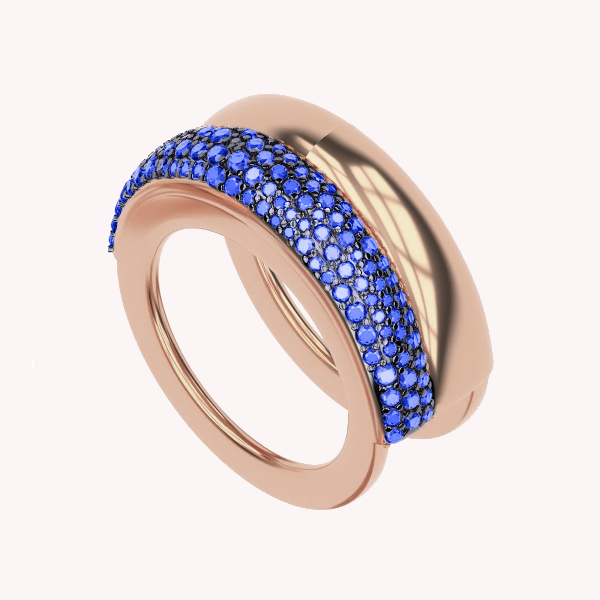 Simulated Blue Sapphire Luxury Oura Jacket Ring