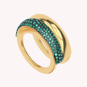 Simulated Green Emerald Luxury Oura Jacket Ring