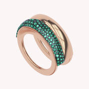 Simulated Green Emerald Luxury Oura Jacket Ring