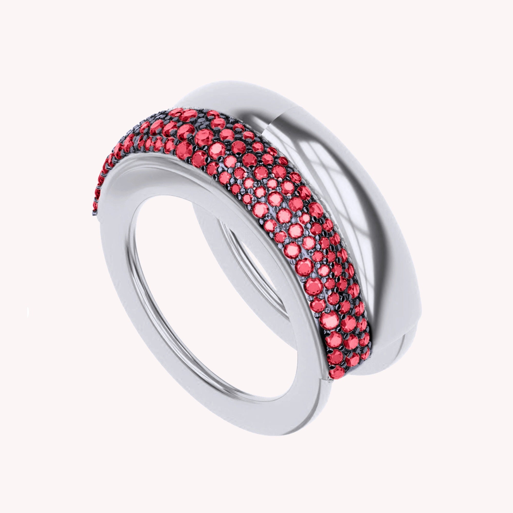 Simulated Ruby Luxury Oura Jacket Ring