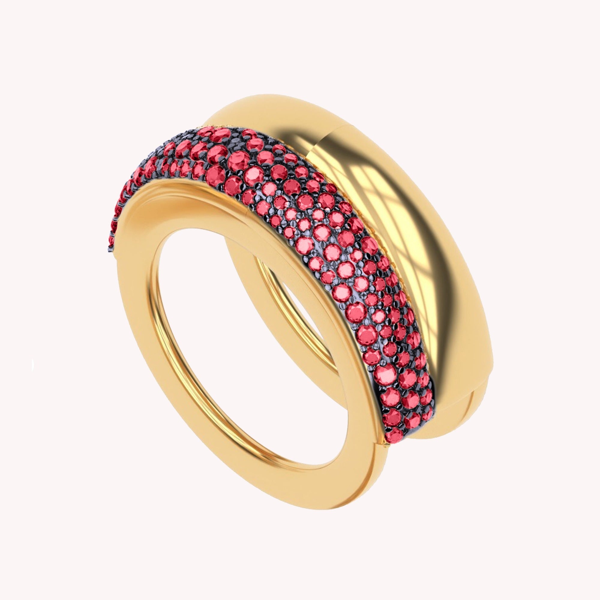 Simulated Ruby Luxury Oura Jacket Ring