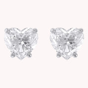 Heart Stud Earrings 2.50 Carat 7mm Lab Grown Diamond
