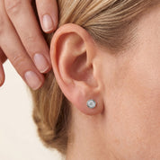 Solitaire Stud Earrings Bezel Set Lab Grown Diamond