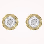 Solitaire Stud Earrings Bezel Set Lab Grown Diamond