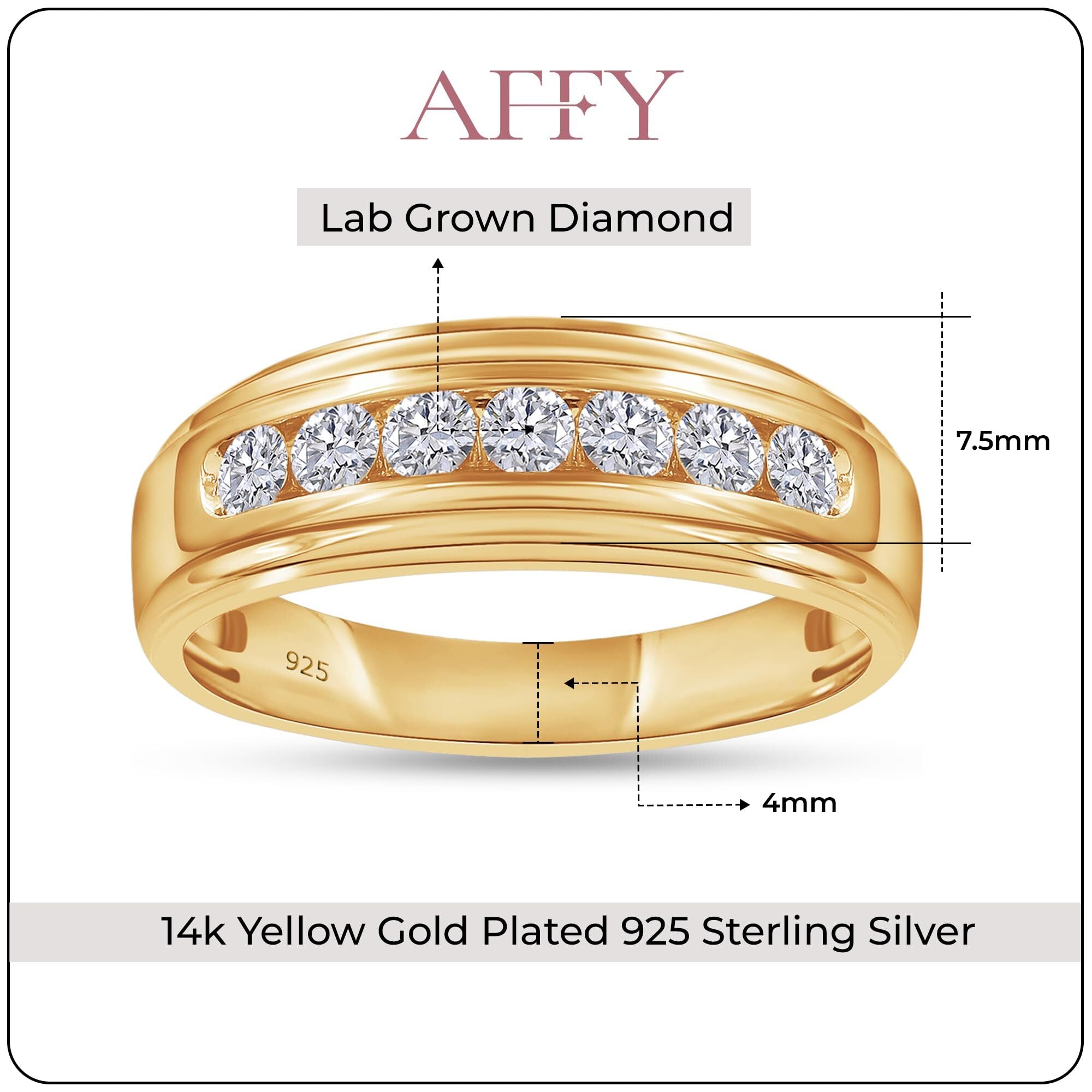 Mens Wedding Band Ring Lab Grown Diamond