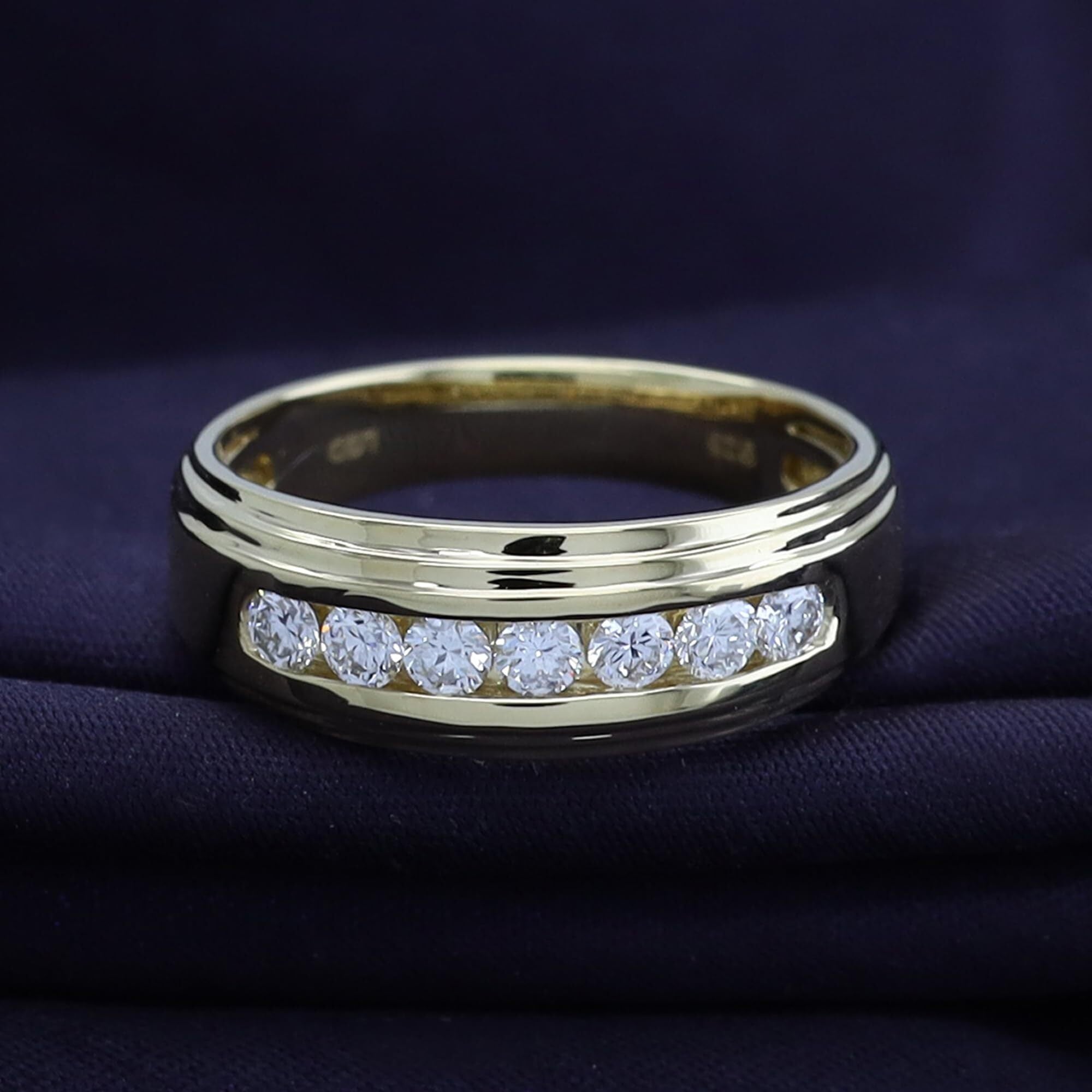 Mens Wedding Band Ring Lab Grown Diamond