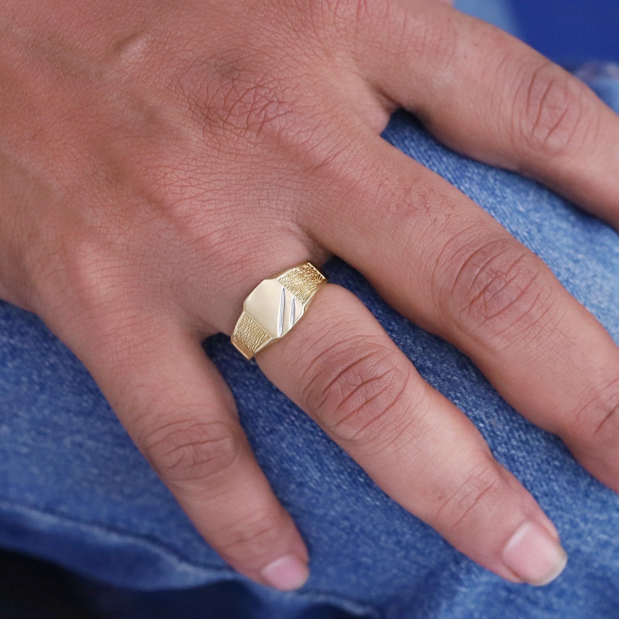 Mens Two Tone Zeus Signet Ring