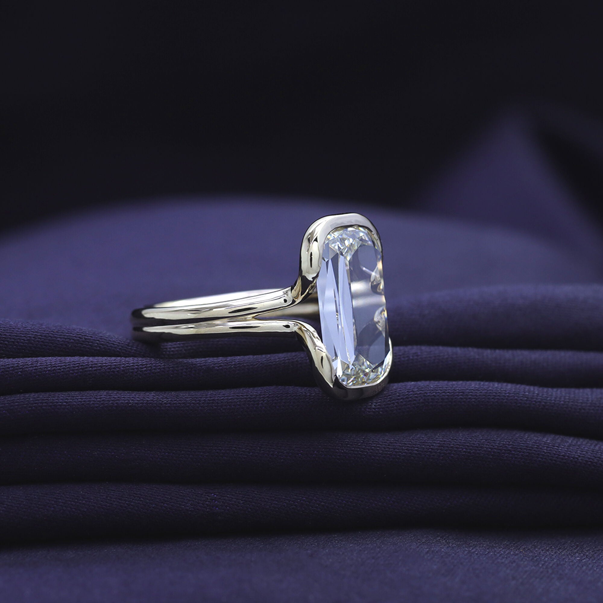 Solitaire Engagement Ring Ashoka Oval Cut Lab Grown Diamond