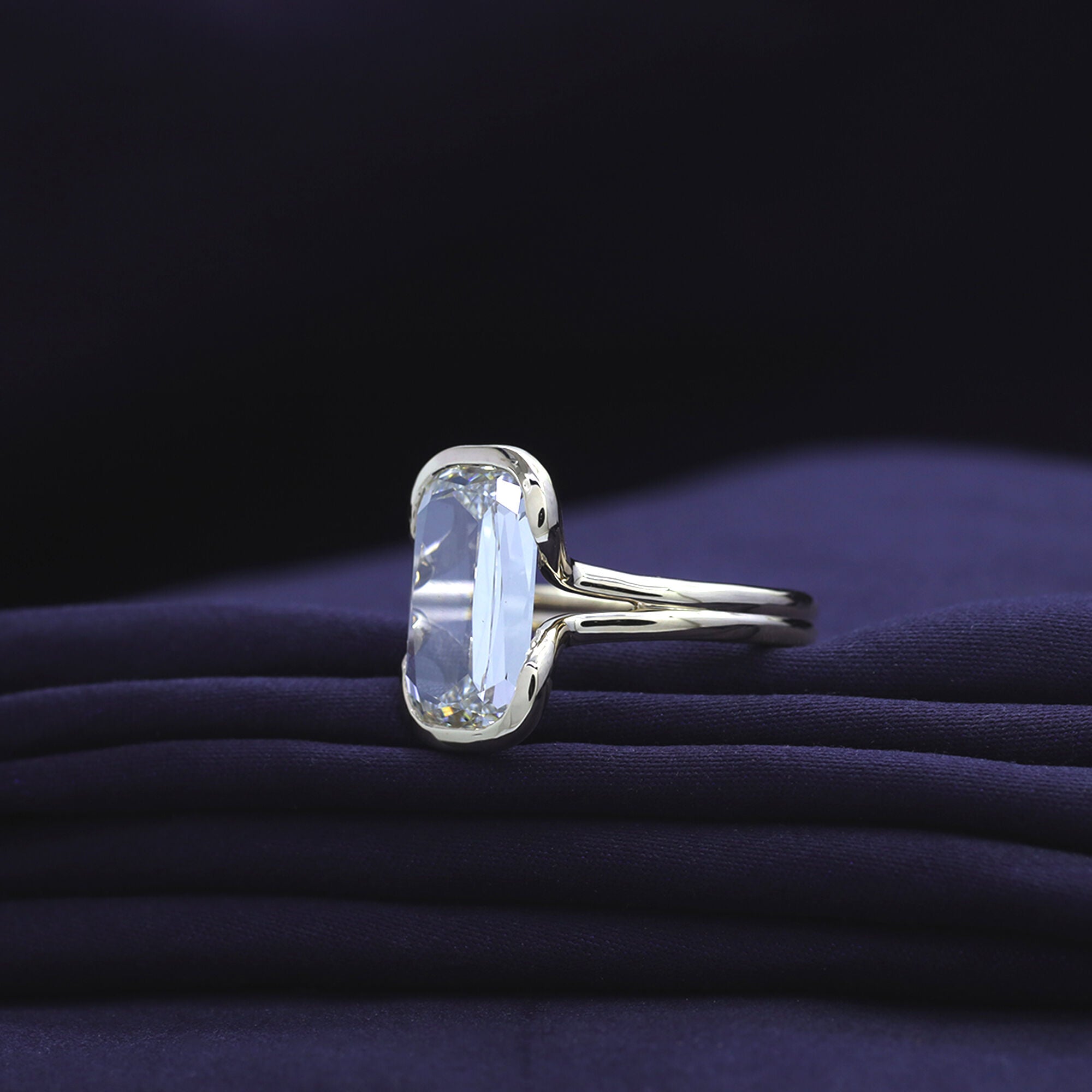 Solitaire Engagement Ring Ashoka Oval Cut Lab Grown Diamond