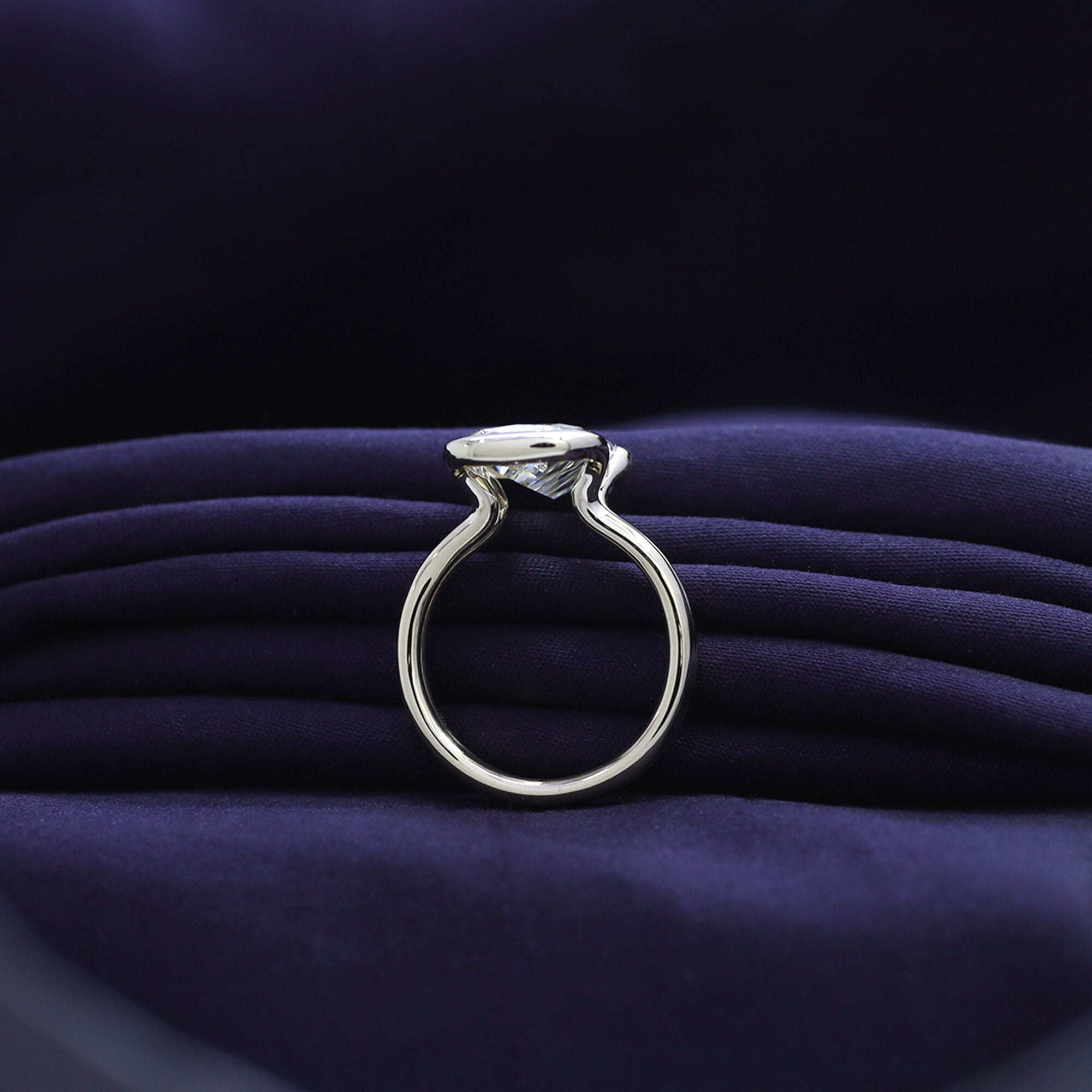 Solitaire Engagement Ring Ashoka Oval Cut Lab Grown Diamond