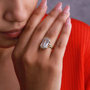 Solitaire Engagement Ring Ashoka Oval Cut Lab Grown Diamond