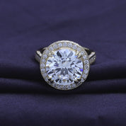 Halo Engagement Rings Round Cut Lab Grown Diamond