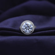 Hidden Halo Engagement Rings Round Cut Lab Grown Diamond