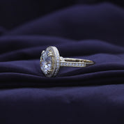 Hidden Halo Engagement Rings Round Cut Lab Grown Diamond