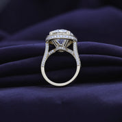 Hidden Halo Engagement Rings Round Cut Lab Grown Diamond