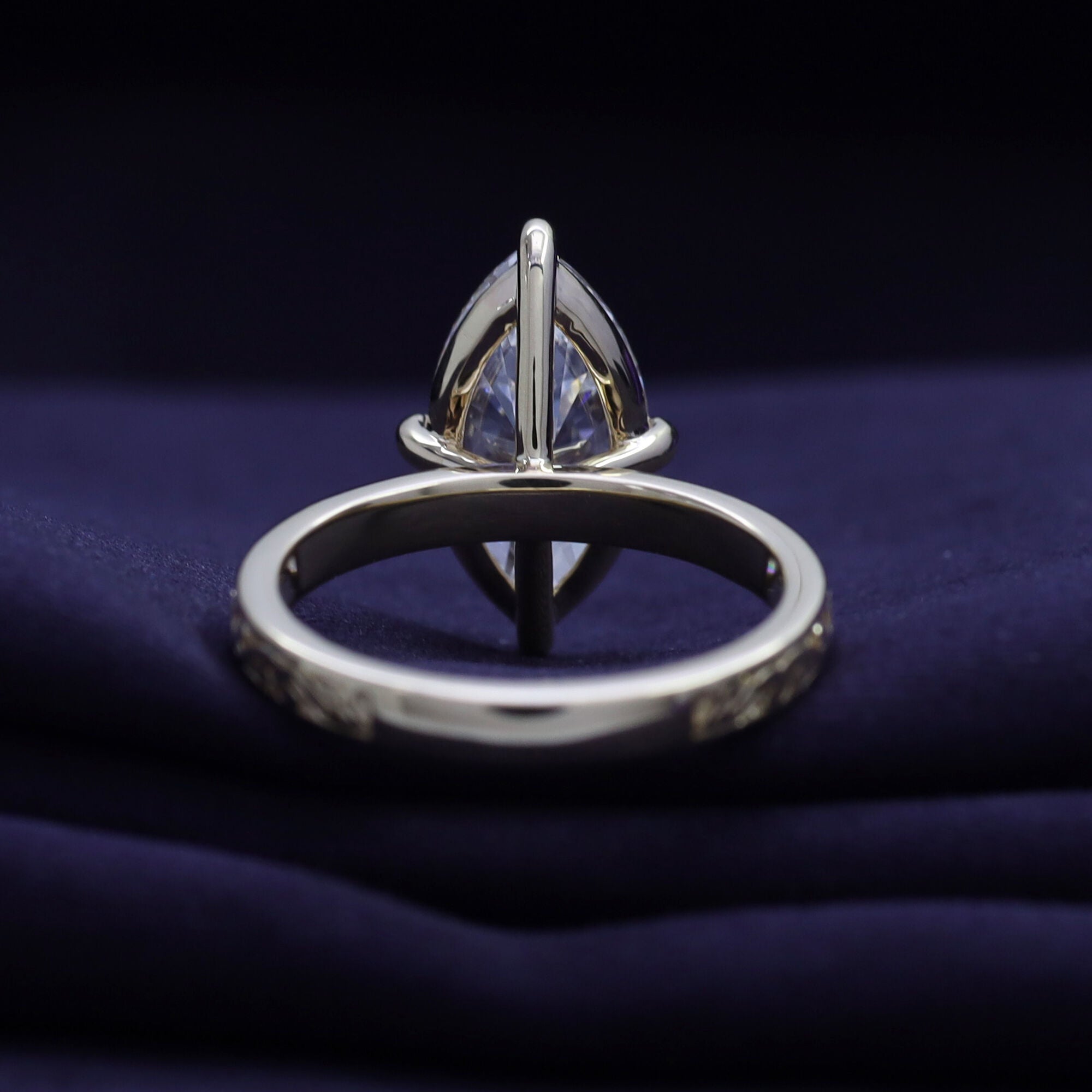 Filigree Solitaire Engagement Ring Lab Grown Diamond