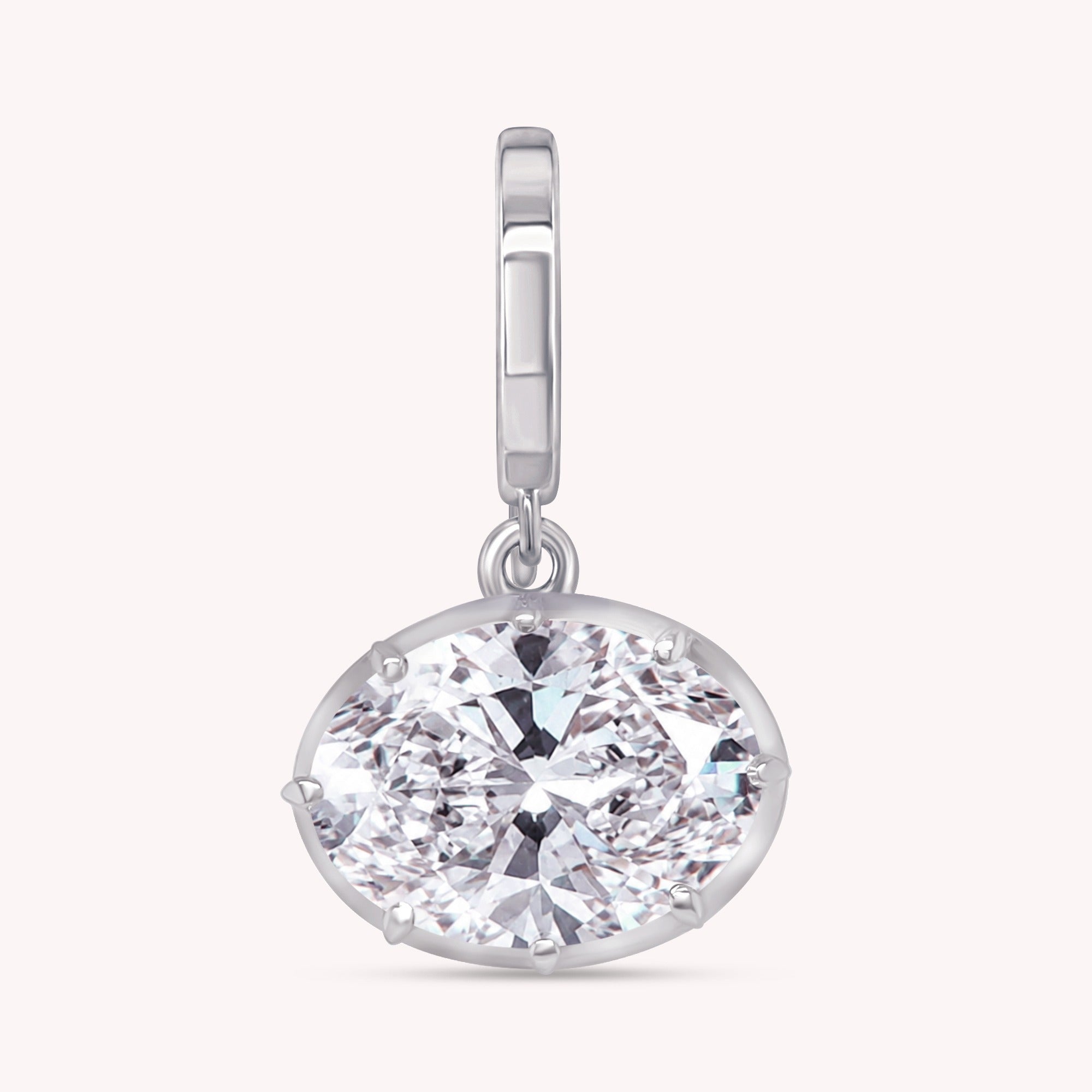 Solitaire Pendant Oval Cut Lab Grown Diamond