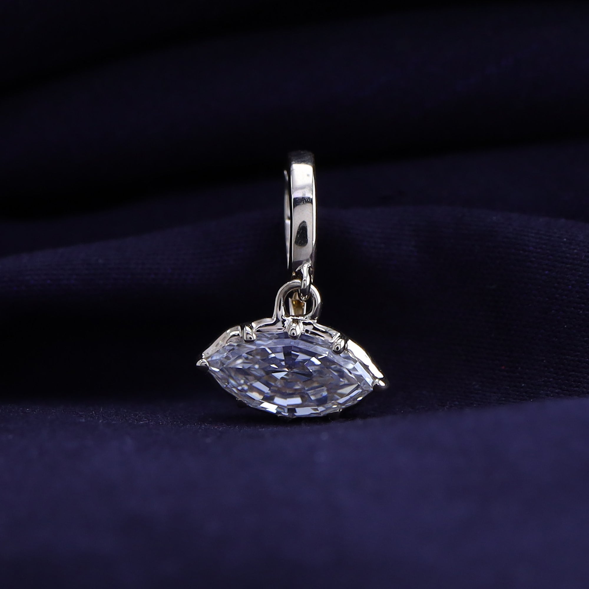 Solitaire Pendant Marquise Cut Lab Grown Diamond