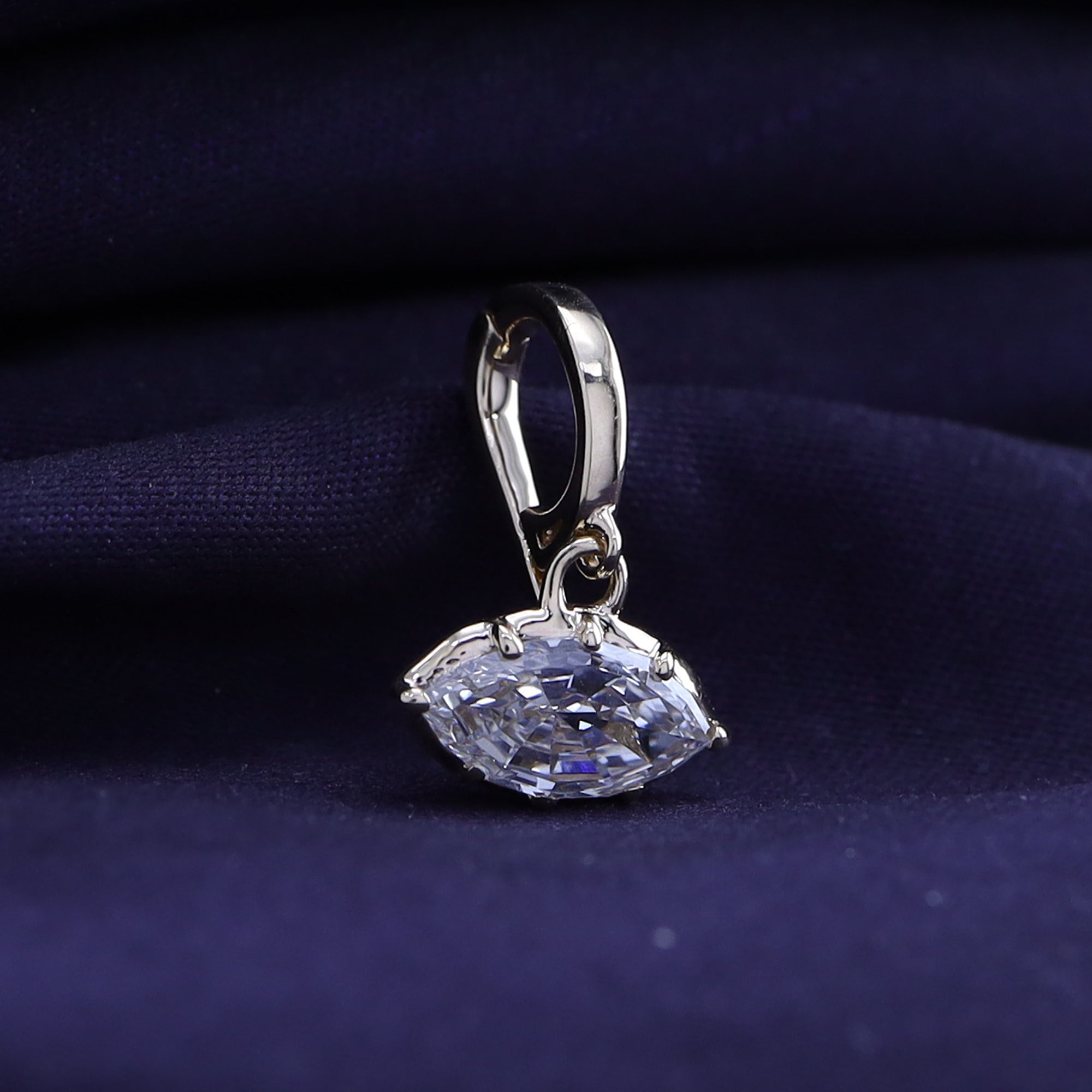 Solitaire Pendant Marquise Cut Lab Grown Diamond