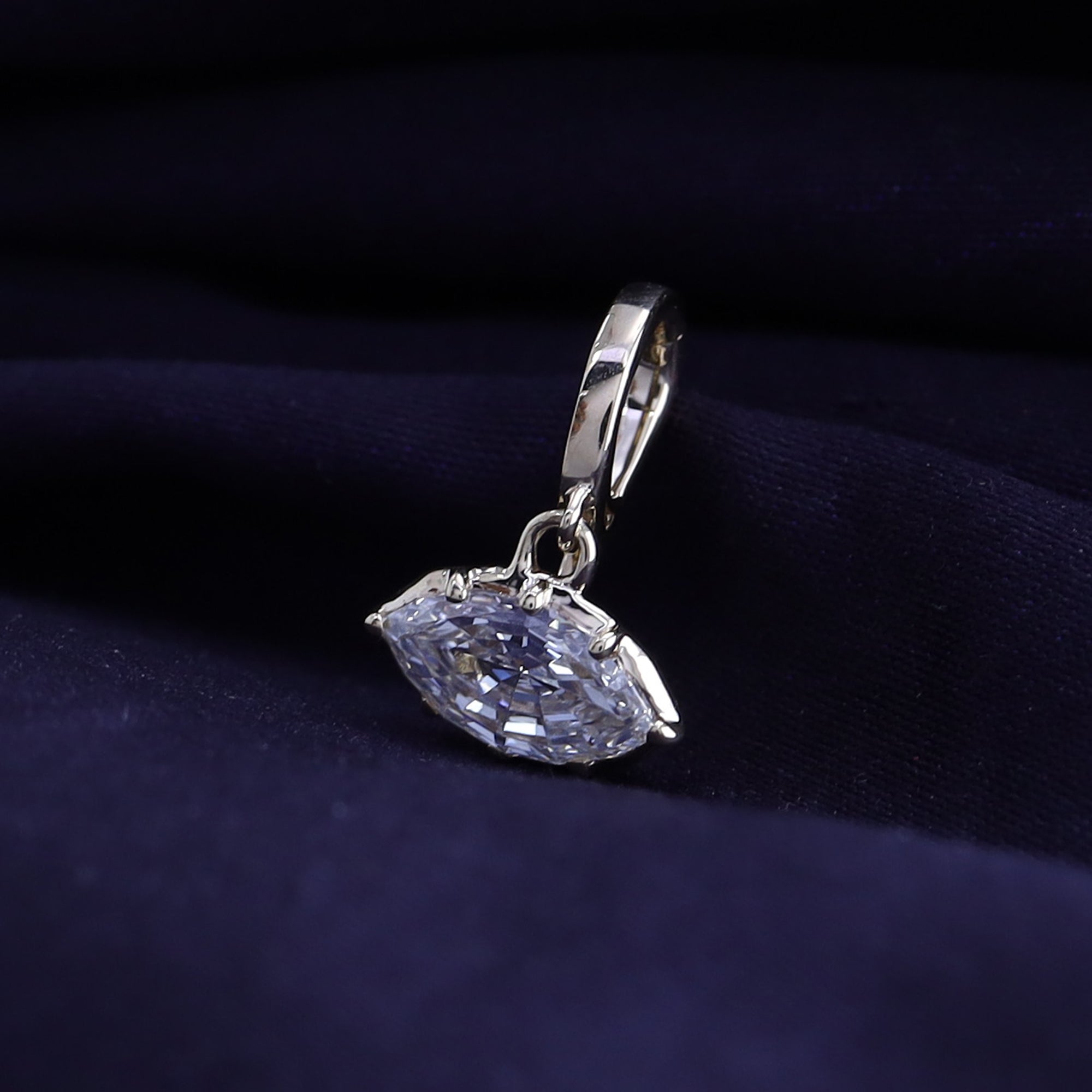 Solitaire Pendant Marquise Cut Lab Grown Diamond