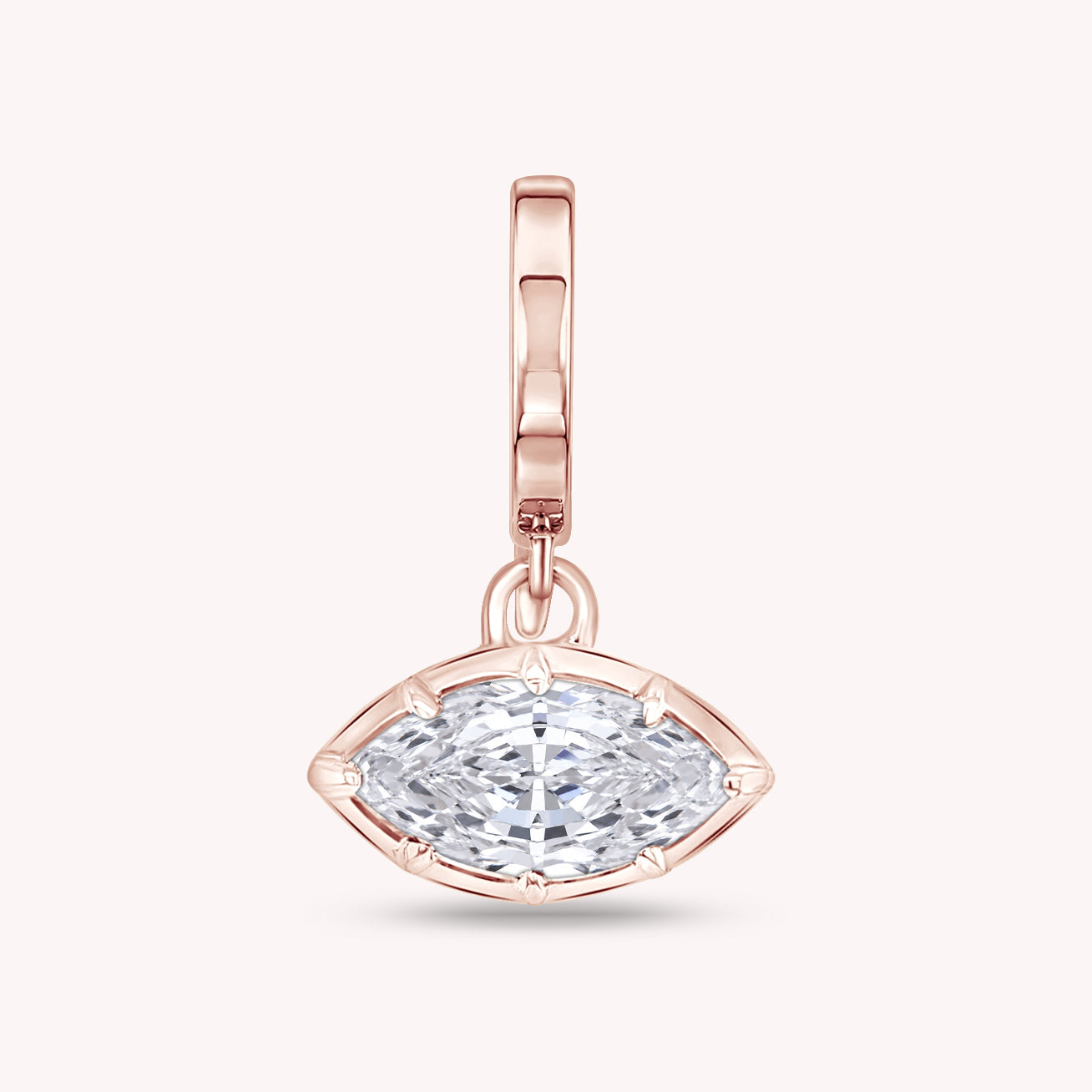 Solitaire Pendant Marquise Cut Lab Grown Diamond