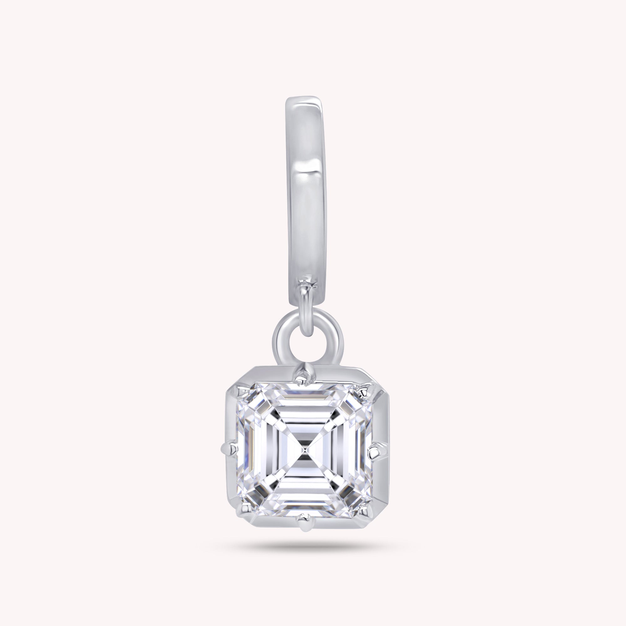 Solitaire Pendant Asscher Cut Lab Grown Diamond