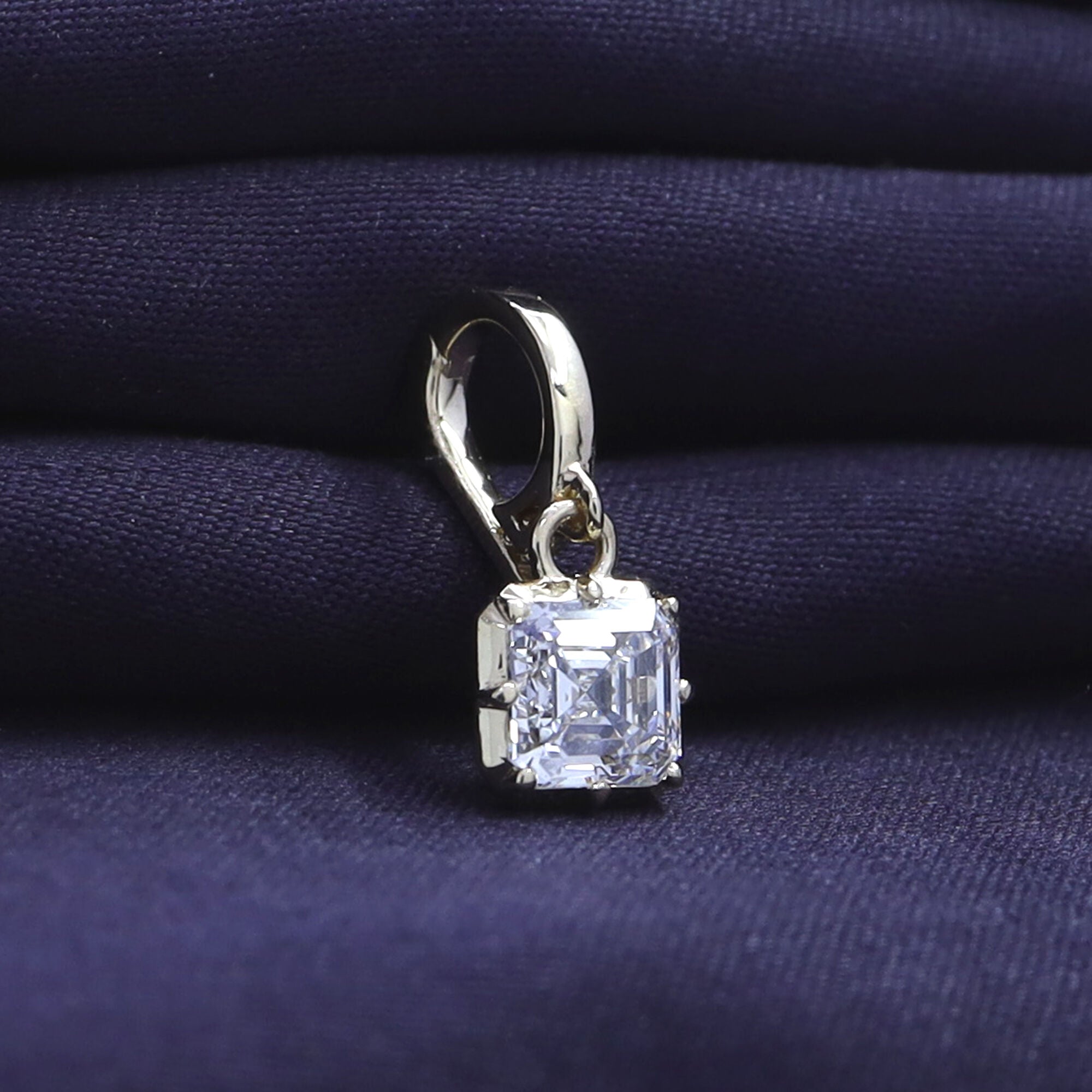 Solitaire Pendant Asscher Cut Lab Grown Diamond