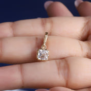 Solitaire Pendant Asscher Cut Lab Grown Diamond