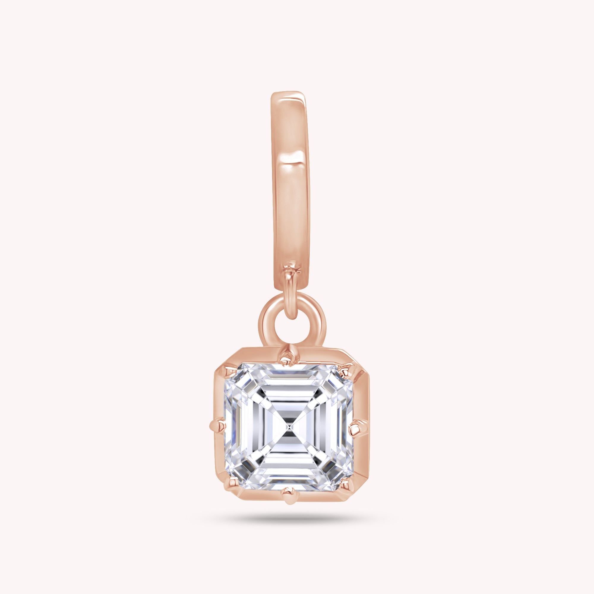 Solitaire Pendant Asscher Cut Lab Grown Diamond