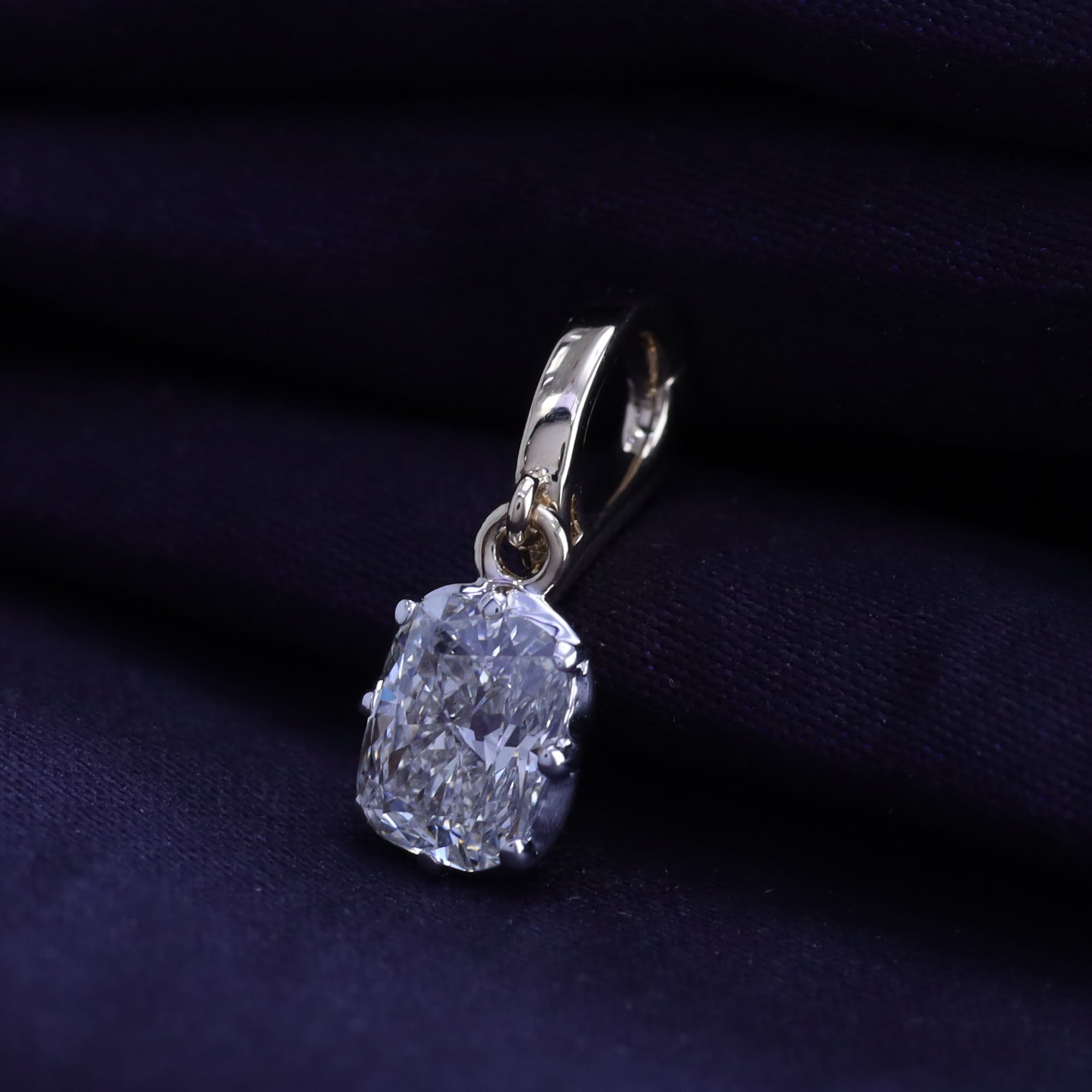 Solitaire Pendant Cushion Cut Lab Grown Diamond